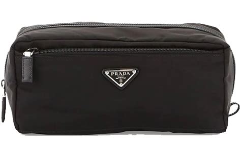 prada toiletry pouch case saffiano nylon nero black|Black Saffiano necessaire .